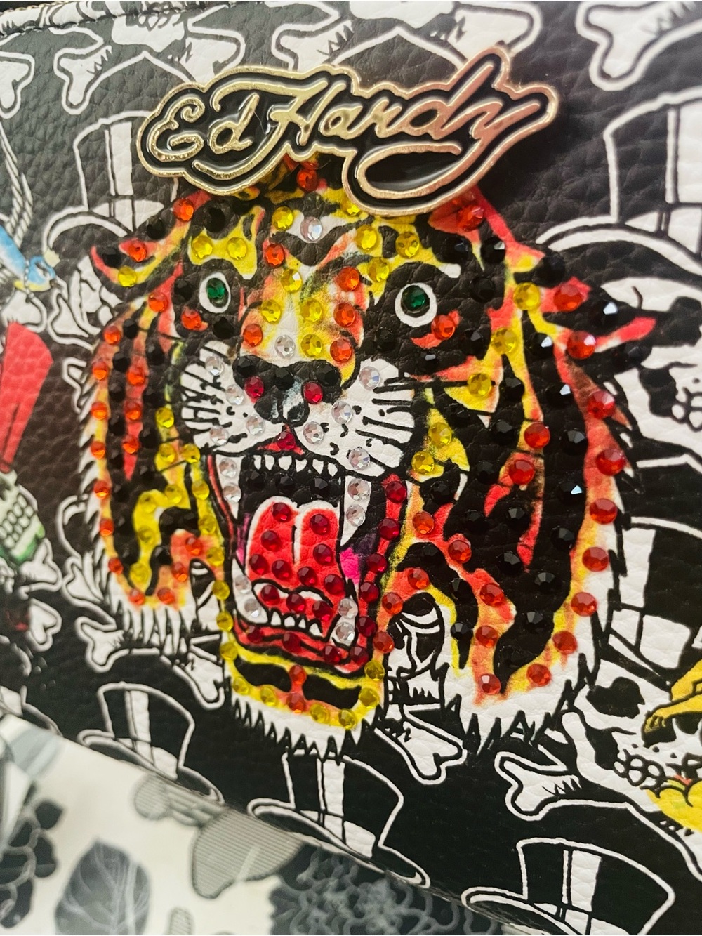 Ed Hardy Multicolor Tiger Wallet Wristlet Clutch